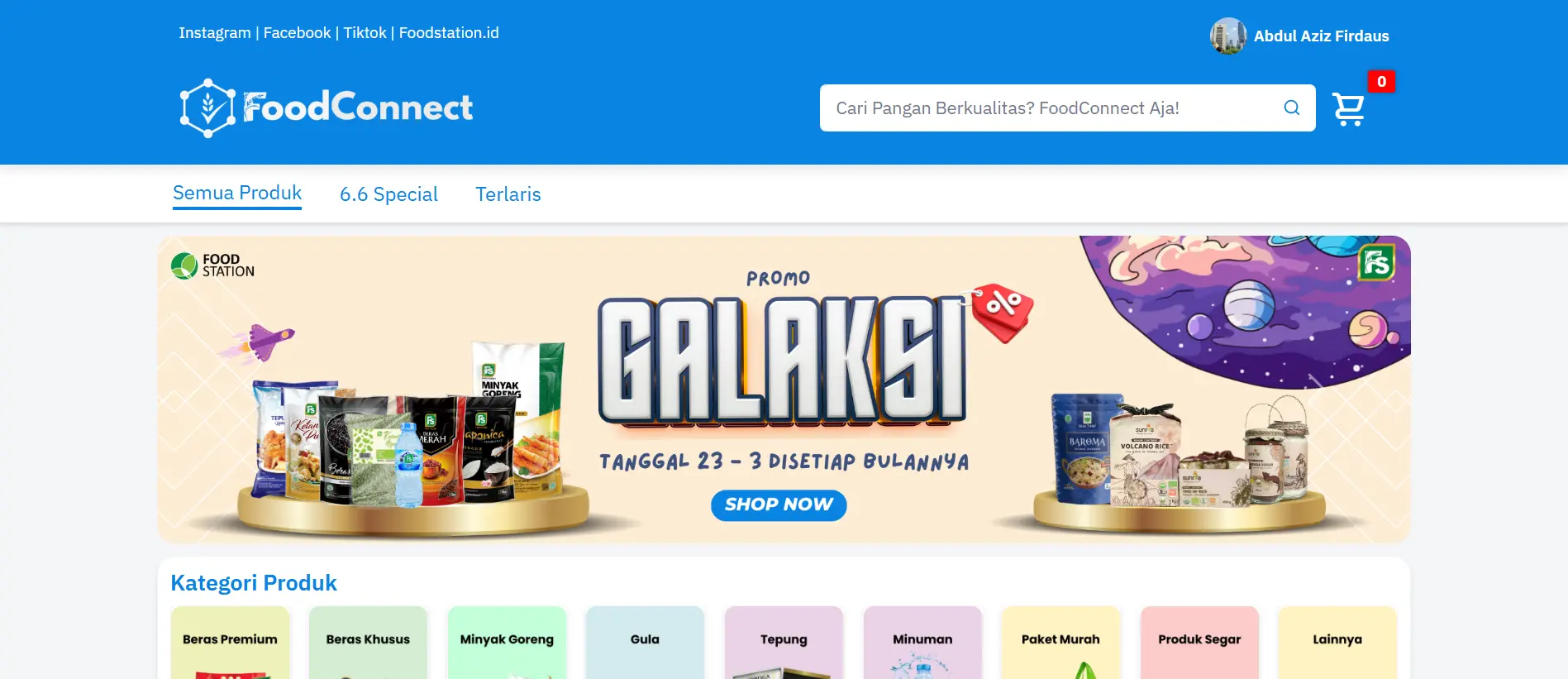 Website E-Commerce Food Connect Store